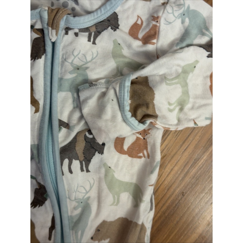 Kickee Pants Baby Boys 6-9 Months Forest Animals Bamboo Footed Sleeper Pajamas - Picture 4 of 5